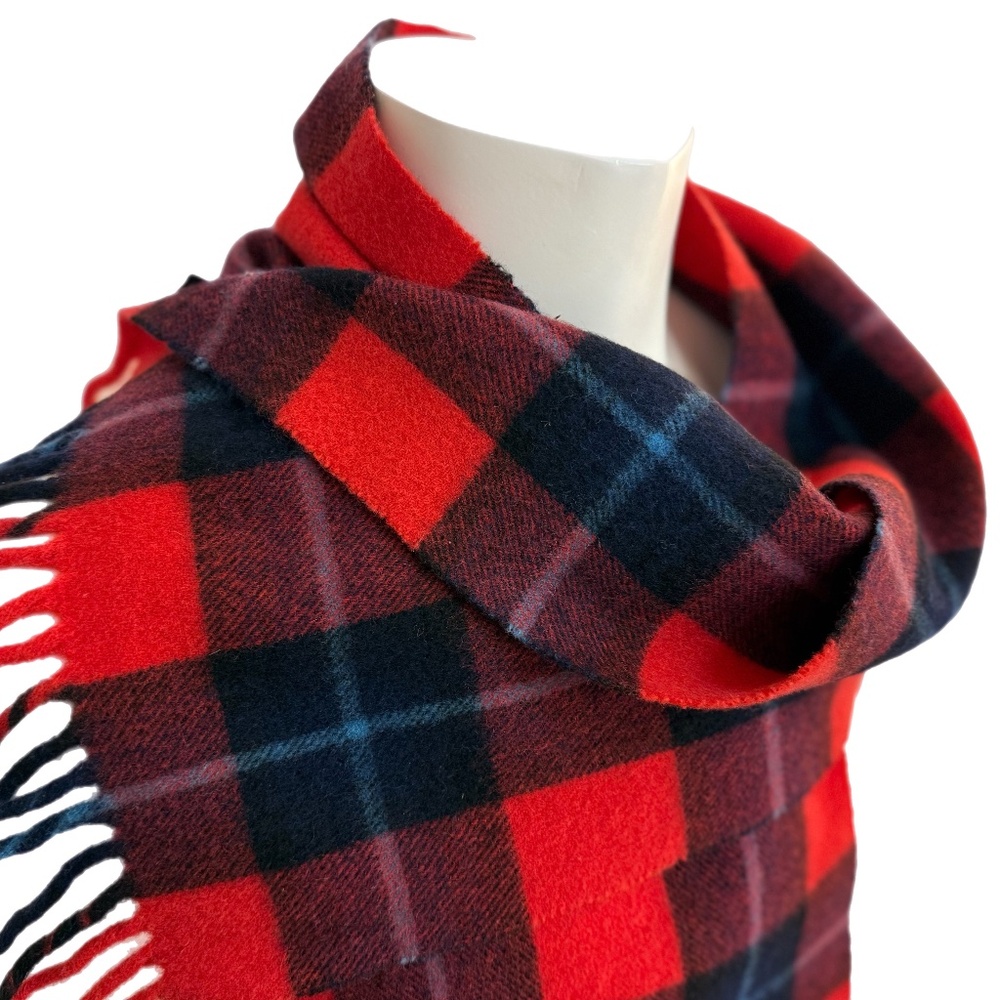 Vintage Pure Wool Tartan Plaid Scarf 🏴󠁧󠁢󠁳󠁣󠁴󠁿– Made in Scotland - Picture 3 of 9
